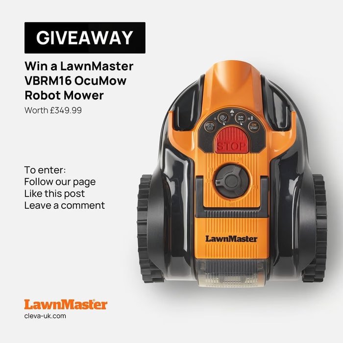 Image for Win a LawnMaster VBRM16 OcuMow MX 24V Drop and Mow Robotic Lawnmower
