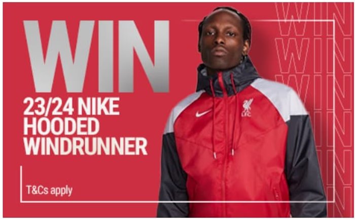 Image of Win a Liverpool FC Nike Windrunner Jacket
