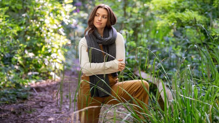 Image of Win a Phoebe Cashmere Scarf in Natural Charcoal worth &pound245

